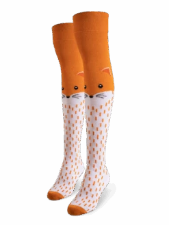 Lustige Überkniestrümpfe Flauschiger Fuchs