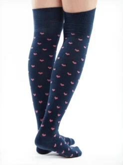 Lustige Überkniestrümpfe Rosa Herzen -Dedoles GMOKS1109 3