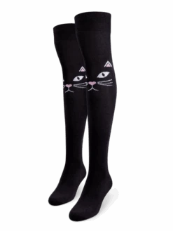 Lustige Überkniestrümpfe Großartige Katze
