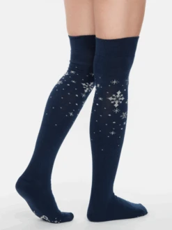 Lustige Überkniestrümpfe Schneeflocken -Dedoles GMOKS1114 3