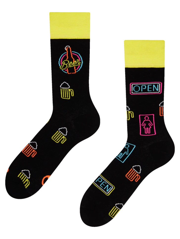 Lustige Socken Neon-Bier 3 Lustige Socken Neon-Bier