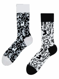 Lustige Socken Aus Recycelter Baumwolle Kritzeleien