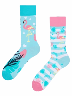 Lustige Socken Liebes-Flamingos