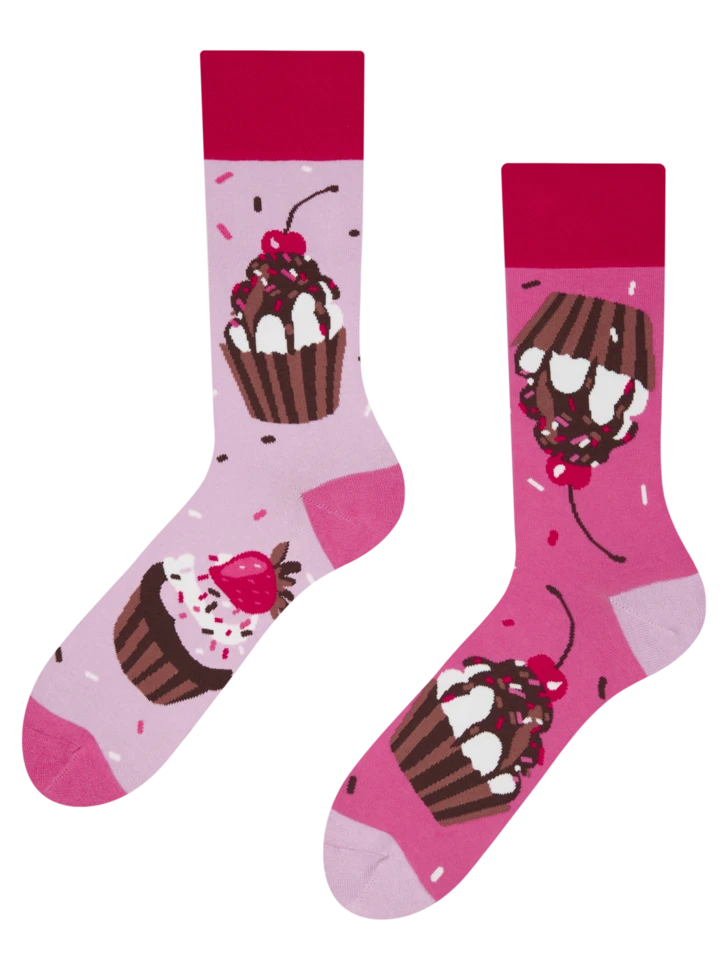 Lustige Socken Rosa Cupcakes 3 Lustige Socken Rosa Cupcakes