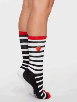 Lustige Sportsocken Schwarzweiße Erdbeere 10 Lustige Sportsocken Schwarzweiße Erdbeere -Dedoles GMSS1162 3