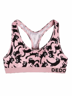 Lustige Damenbralette Rosa Katzen
