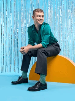 Pastellgrüne Jacquard-Socken 12 Pastellgrüne Jacquard-Socken -Dedoles Green 4