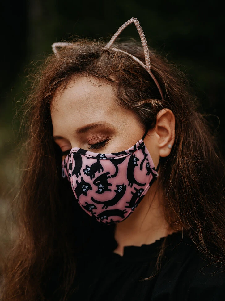 Lustige Antibakterielle Gesichtsmaske Rosa Katzen - Größe „Mittelgroß“ 9 Lustige Antibakterielle Gesichtsmaske Rosa Katzen - Größe „Mittelgroß“ – Bild 7