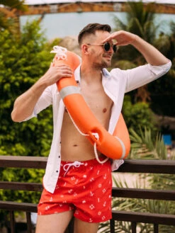 Lustige Badeshorts Für Männer Rettungsschwimmer -Dedoles Lifeguard 8