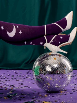 Lustige Überkniestrümpfe Mond Und Sterne -Dedoles Moon Stars 1