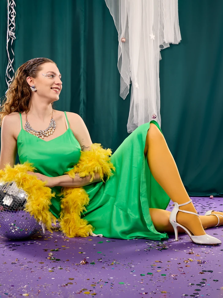 Nylonstrumpfhosen Senfgelb 8 Nylonstrumpfhosen Senfgelb – Bild 6