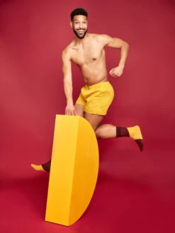 Senfgelbe Shorts Für Männer -Dedoles Mustard Yellow Men s Boxer Shorts 3