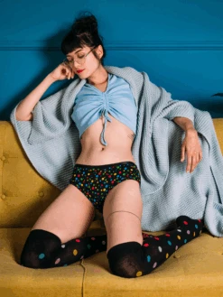 Lustige Hipster-Damenhöschen Neonpunkte -Dedoles Neon Dots 1