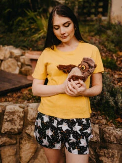 Lustige Damenshorts Eulen -Dedoles Owls 1