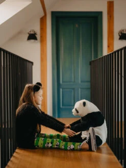 Lustige Leggings Aus Biobaumwolle Für Mädchen Panda Und Streifen 13 Lustige Leggings Aus Biobaumwolle Für Mädchen Panda Und Streifen -Dedoles Panda Stripes 3