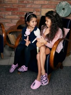 Lustige Hausschuhe Für Kinder Rosa Katzen -Dedoles Pink Cats 1 2