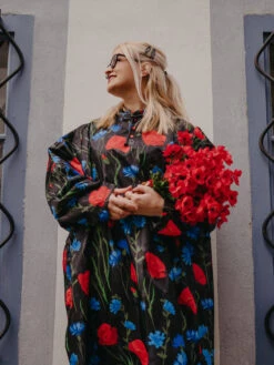 Lustiger Regenmantel Mohn- Und Kornblumen 18 Lustiger Regenmantel Mohn- Und Kornblumen -Dedoles Poppies Cornflowers 1