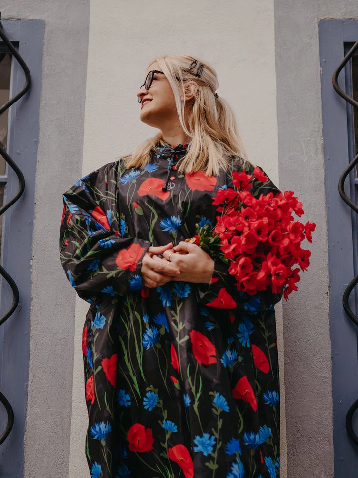 Lustiger Regenmantel Mohn- Und Kornblumen 10 Lustiger Regenmantel Mohn- Und Kornblumen – Bild 8