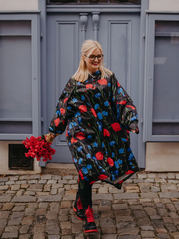 Lustiger Regenmantel Mohn- Und Kornblumen 11 Lustiger Regenmantel Mohn- Und Kornblumen – Bild 9