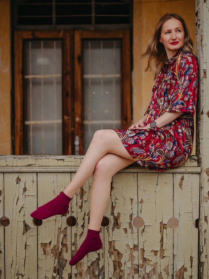 Lila Bambus-Knöchelsocken 6 Lila Bambus-Knöchelsocken – Bild 4