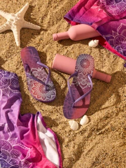 Lustige Flip-Flops Violettes Mandala -Dedoles Purple Mandala 1
