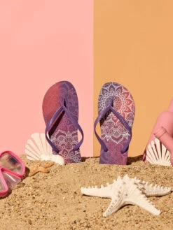 Lustige Flip-Flops Violettes Mandala -Dedoles Purple Mandala 2