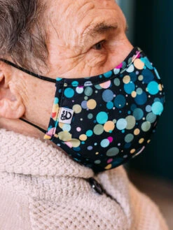 Lustige Antibakterielle Gesichtsmaske Regenlichter - Größe „Groß“ -Dedoles Rainy Lights 6