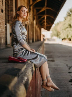 Lustige Nylonsocken Silbersterne -Dedoles Silver Stars 5