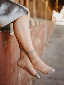 Lustige Nylonsocken Silbersterne -Dedoles Silver Stars 7