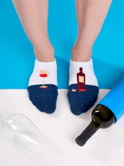 Lustige Sneakersocken Flasche Wein -Dedoles Sneaker Socks Bottle of Wine 2