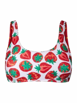 Lustiges Sportliches Bikinioberteil Erdbeeren