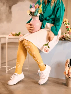 Lustige Nylonstrumpfhosen Sommergänseblümchen -Dedoles Summer Daisies 5