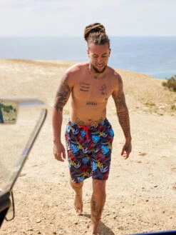 Lustige Badeboxershorts Für Männer Sommerblätter -Dedoles Summer Leaves