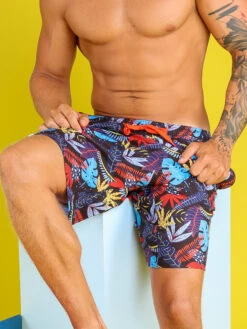 Lustige Badeboxershorts Für Männer Sommerblätter -Dedoles Summer Leaves 1