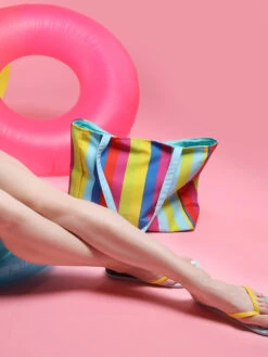 Lustige Strandtasche Sommerstreifen -Dedoles Summer Stripes 2