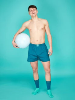 Blaugrüne Shorts Für Männer -Dedoles Teal Men s Boxer Shorts 1