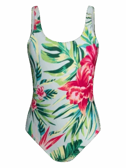 Lustiger Einteiliger Damenbadeanzug Tropische Blumen