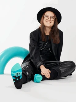 Lustige Socken Türkisfarbene Tropfen -Dedoles Turquoise Drops 2