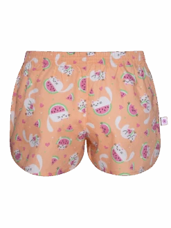 Lustige Damenshorts Wassermelonen-Katze -Dedoles Watermelon Cat Back 1