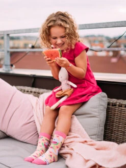 Lustige Kindersocken Wassermelonen-Katze -Dedoles Watermelon Cat 1 1