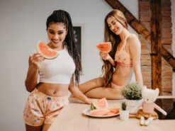 Lustige Damenshorts Wassermelonen-Katze -Dedoles Watermelon Cat 1