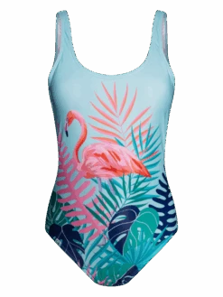 Lustiger Einteiliger Damenbadeanzug Wilder Flamingo