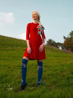 Lustige Überkniestrümpfe Wilde Blumen -Dedoles Wild Flowers 1