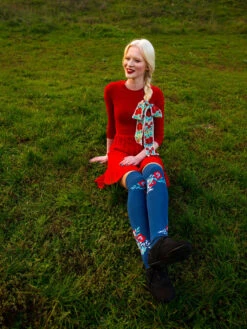 Lustige Überkniestrümpfe Wilde Blumen -Dedoles Wild Flowers 3